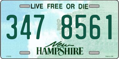 NH license plate 3478561