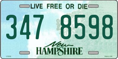 NH license plate 3478598