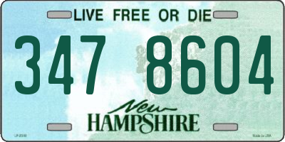NH license plate 3478604