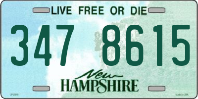 NH license plate 3478615