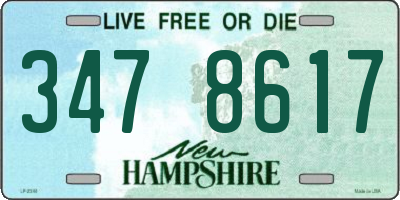 NH license plate 3478617