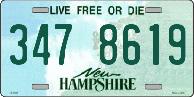 NH license plate 3478619