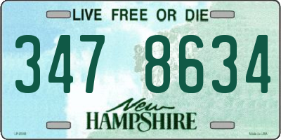 NH license plate 3478634