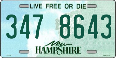 NH license plate 3478643