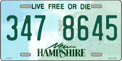 NH license plate 3478645