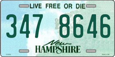 NH license plate 3478646