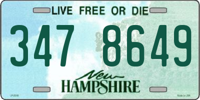NH license plate 3478649