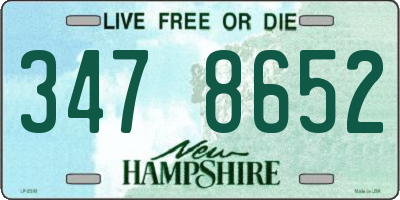 NH license plate 3478652