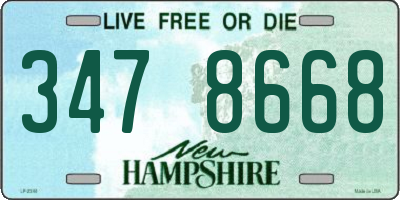 NH license plate 3478668