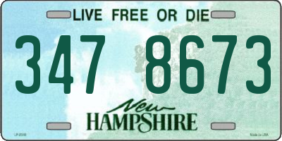 NH license plate 3478673