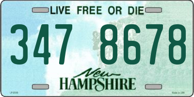 NH license plate 3478678
