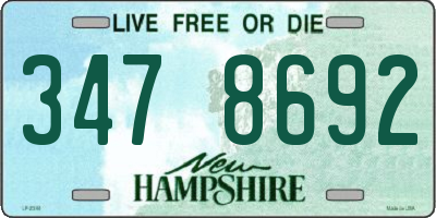 NH license plate 3478692