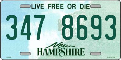 NH license plate 3478693