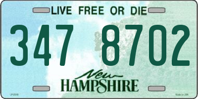 NH license plate 3478702