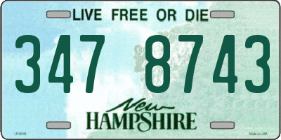 NH license plate 3478743