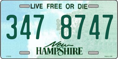 NH license plate 3478747