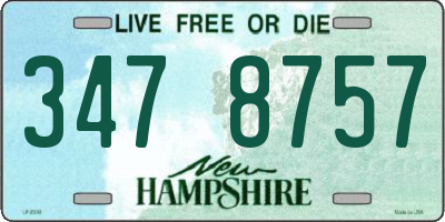 NH license plate 3478757