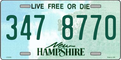 NH license plate 3478770