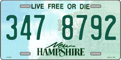 NH license plate 3478792