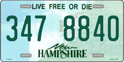 NH license plate 3478840