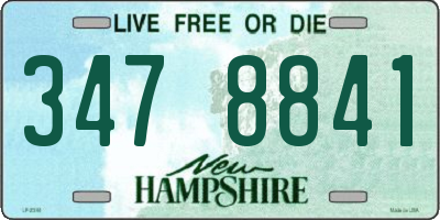 NH license plate 3478841