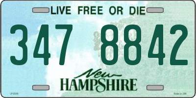 NH license plate 3478842