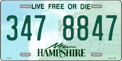 NH license plate 3478847