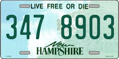 NH license plate 3478903