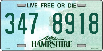NH license plate 3478918