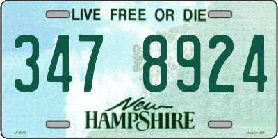 NH license plate 3478924