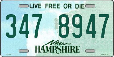 NH license plate 3478947