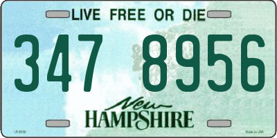 NH license plate 3478956