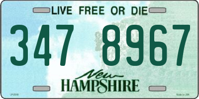 NH license plate 3478967