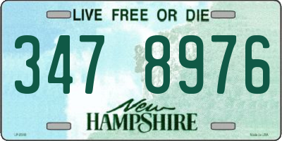 NH license plate 3478976