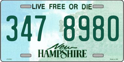 NH license plate 3478980
