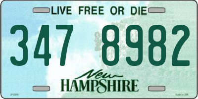 NH license plate 3478982