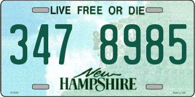 NH license plate 3478985