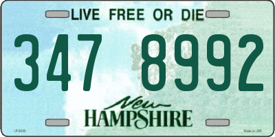 NH license plate 3478992
