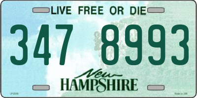 NH license plate 3478993