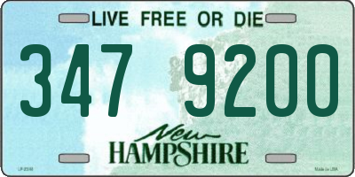 NH license plate 3479200