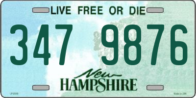 NH license plate 3479876