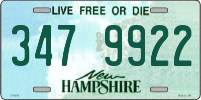 NH license plate 3479922