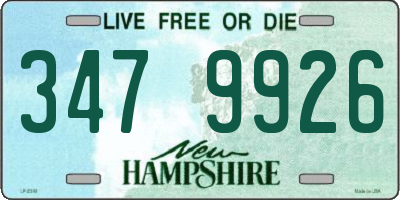 NH license plate 3479926