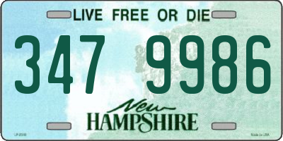 NH license plate 3479986