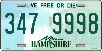 NH license plate 3479998