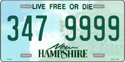 NH license plate 3479999