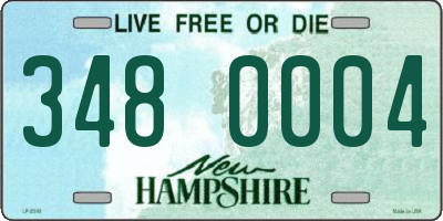 NH license plate 3480004