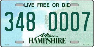 NH license plate 3480007