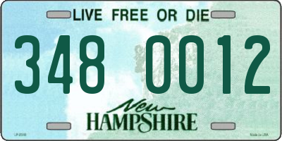 NH license plate 3480012