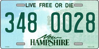 NH license plate 3480028